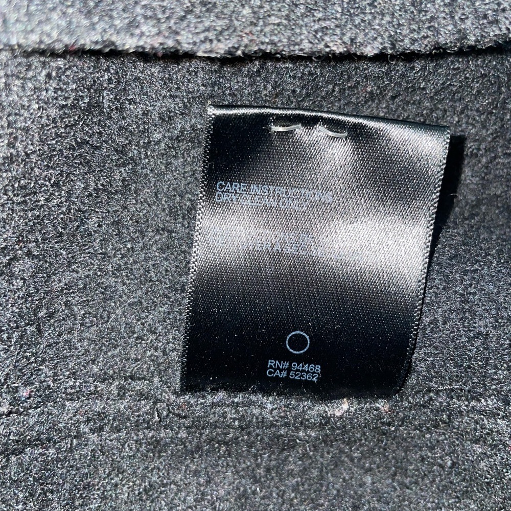 Hilary Radley 100% Boiled Wool A Line Pea Coat with Leather Trim Detail Black - Picture 12 of 12